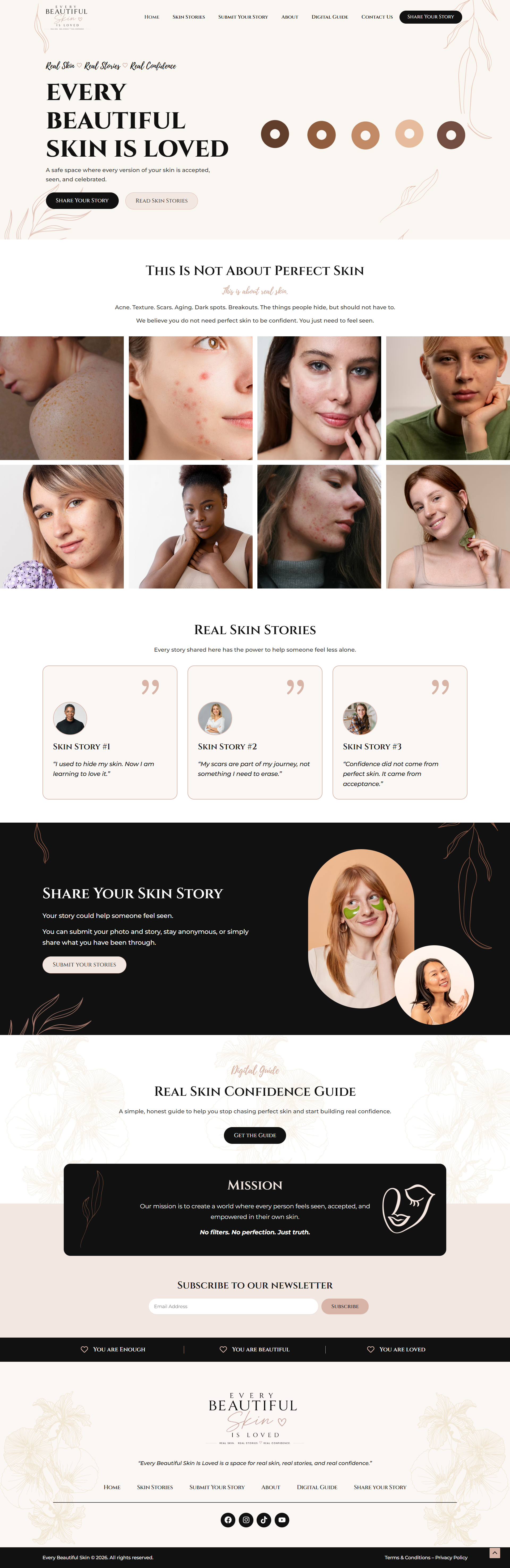 Every Beautiful Skin website design by Creative Bird